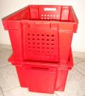Ящик пластиковый упаковочный № 2(цветной),с решетчатой стенкой. (600х400х280 мм.) 